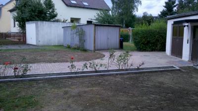 Zufahrt Rechteckpflaster herbstbunt